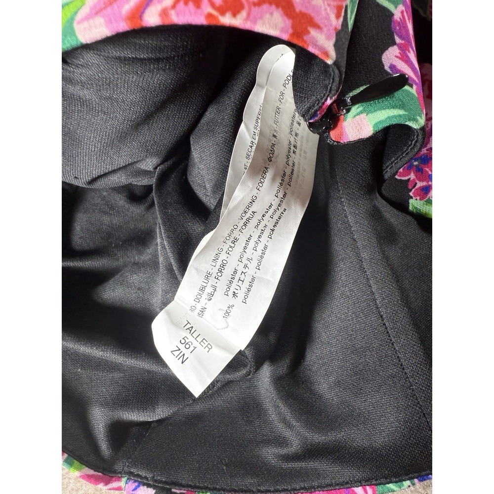 Zara Floral Crop Top Puff Sleeve Sweetheart Neckline Black Multicolor Women's S - Picture 6 of 6